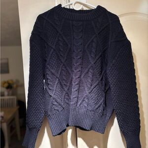Cable Knit Navy Sweater